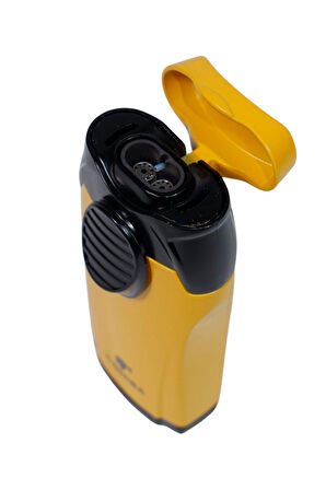 Cohiba Çift Torch Pürmüz Sarı - Siyah Puro Çakmağı