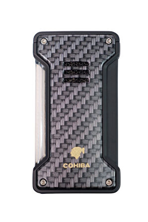 Cohiba Tek Torch Pürmüz Siyah Karbon Desenli Puro Çakmağı