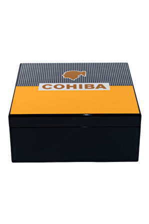 Cohiba Sarı-Siyah Nokta Desenli Sedir Humidor Puro Kutusu