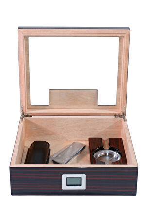 PremiumQuality Laureles Kahverengi Sedir Humidor Puro Seti