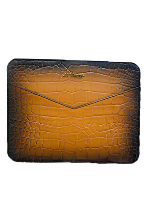 S.T. Dupont Timsah Desenli Kahverengi Deri Puro Taşıma Çantası 141154