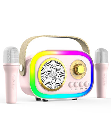 JHY K5 2 Mikrofonlu Bluetooth  Bağlantılı Karaoke Hoparlör