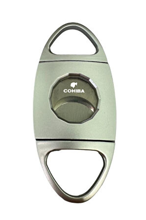 Cohiba Gümüş Desenli Metal Puro Makası Kesici