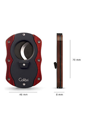 Colibri Wood S-Cut Kırmızı - Siyah Puro Makası Kesici