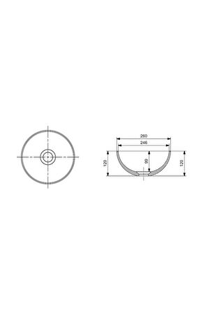 Sottile Slim Line Çanak Lavabo 26 Cm Mat Antrasit 1471-020-0125
