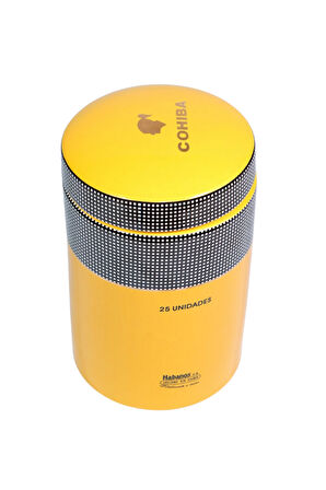 Cohiba Sarı Nokta Desenli Puro Saklama Kutusu Jar