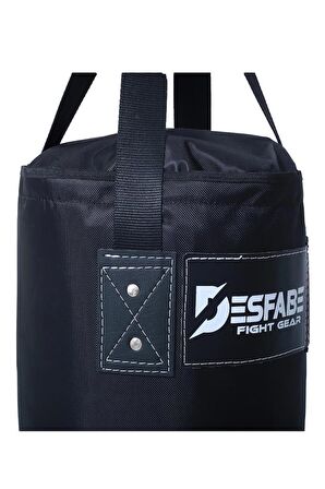 Desfabe Polydes 80x25 Cm Kolonlu Boks Kum Torbası Siyah+Askı Aparatı+Boks Eldiveni+El Bandajı+İp