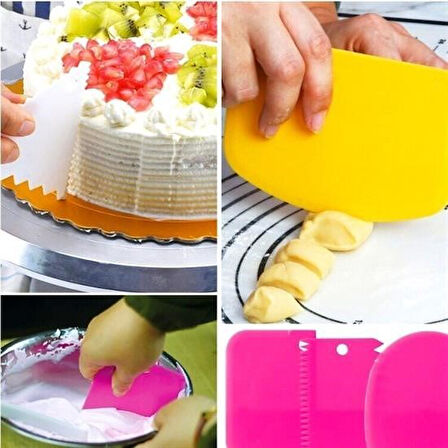 By Nevser® Pasta Hamur Şekillendirici Spatula Kesici Kazıyıcı Dekoratör Set