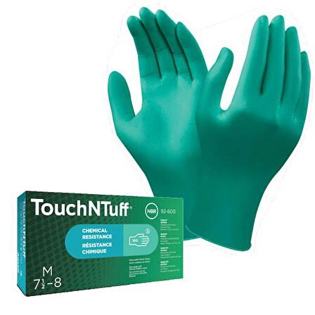 Ansell TouchNTuff 92-600 Kimyasal Korumalı Nitril Eldiven (100 Adet/Kutu)