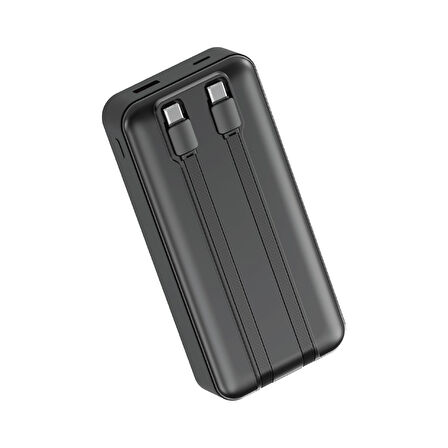 W4 20.000MAH 2x Type C Kablolu 22.5W Pd LED Göstergeli 18w Giriş 20w Çıkış Powerbank - DCA0068