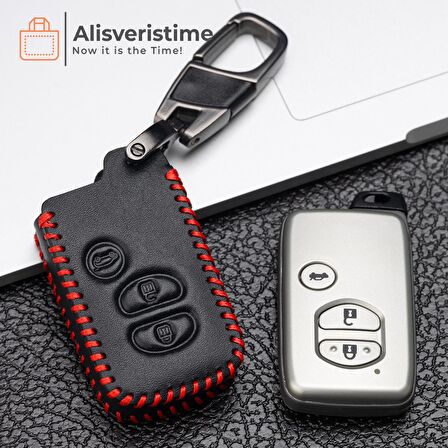 Alisveristime (Toyota Chr, Land Cruiser, Avensis, Auris, Corolla, RAV4 Uyumlu) Deri Anahtar Kılıfı