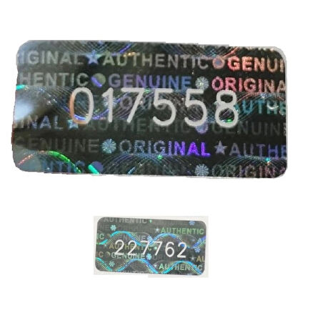 YATE10 1x2cm 105 Adet Gümüş Hologramlı Garanti Etiketi Seri Numaralı