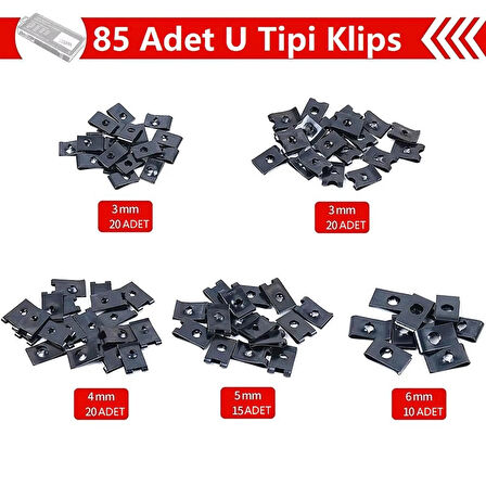 Yate10 170 Adet Otomobil  Vidalı Klips Seti Kutulu