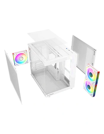 Zeiron Mini X50 AMD Ryzen 5 7500F-MSI A620M-B/ Geforce RTX 5060 X2 ICE/512GB M.2/16GB DDR5 Beyaz-Oem Oyuncu Paket