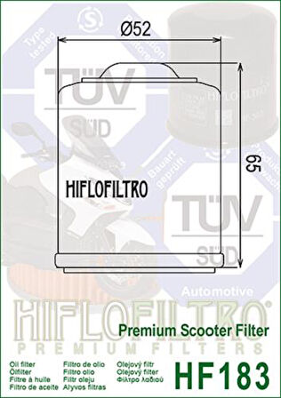 Hiflo Hf183 2003-2007 Aprilia Scarabeo 200 Yağ Filtresi