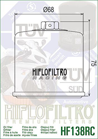 Hiflo Hf138rc 2011-2014 Aprilia Tuono 1000R Yağ Filtresi