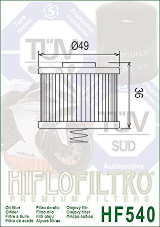 Hiflo Hf540 2013-2016 Bajaj Discover 125 ST Yağ Filtresi