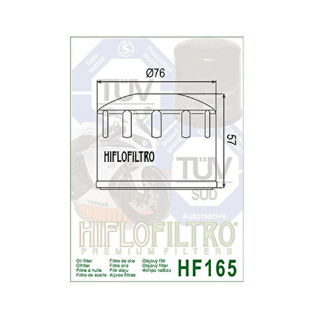 Hiflo Hf165 2006-2010 BMW F 800S Uyumlu Yağ Filtresi