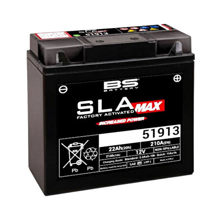 Bs 51913 Sla Max 2011-2021 BMW K 1600 GTL Uyumlu Akü Jel Akü