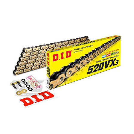 Did 520-106Vx3 2002-2006 Ducati Monster 620ie Uyumlu Zincir Vx3 Xring Gold (Sarı) Renk
