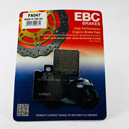 Ebc Fa047 2007-2008 Ducati Monster 695 Uyumlu Arka Fren Balatası Organik Balata