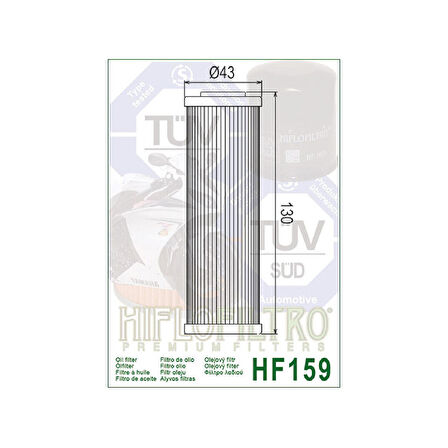 Hiflo Hf159 2021-2022 Ducati Panigale V4 SP Uyumlu Yağ Filtresi