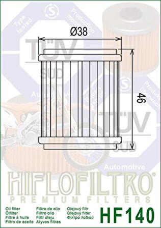 Hiflo Hf140 2012-2017 Gas Gas EC 250 F Uyumlu Yağ Filtresi