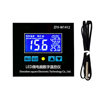 ZFX-W1412A 220Volt 16A LCD  Pano Tip Termostat Kuluçka Makinalarına Uygun