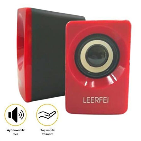 PratikAI 1+1 Multimedia USB ve Jacklı Mini Hoparlör - Yüksek Stereo Ses Sistemi