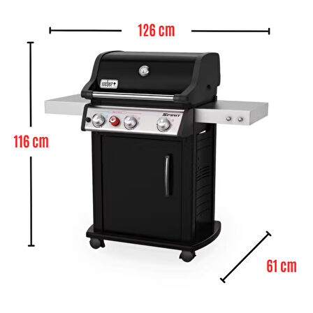 Weber Spirit E-325S Gazlı Mangal Siyah