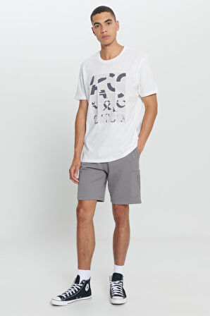 Standart Fit Normal Kesim %100 Pamuk Baskılı Bisiklet Yaka Tişört