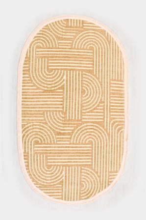 Raye-Hardal-Oval-Salon-Oturma Odası-Koridor-Mutfak-Modern-Kilim-Yıkanabilir-Taban-Robot Süpürge-Düz