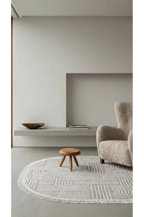 Raye-Gri-Oval-Salon-Oturma Odası-Koridor-Mutfak-Modern-Kilim-Yıkanabilir-Taban-Robot Süpürge-Düz