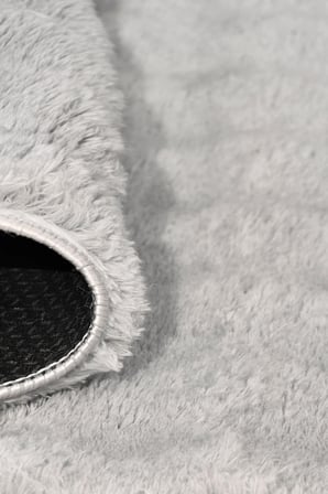 Yuma Bubble Gri Peluş Halı|Salon-Mutfak-Antre-Oturma Odası-Yumuşak-Kaymaz Taban-Yıkanabilir–Modern