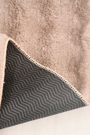 Yuma Bubble Bej Peluş Halı|Salon-Mutfak-Antre-Oturma Odası-Yumuşak-Kaymaz Taban-Yıkanabilir–Modern