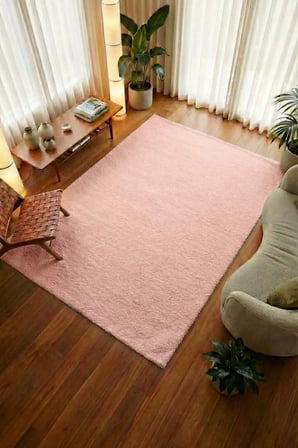 Mabel Pembe Yumuşak Tuşeli Halı | 6 Renk Seçeneği • Kaymaz Taban • Yıkanabilir