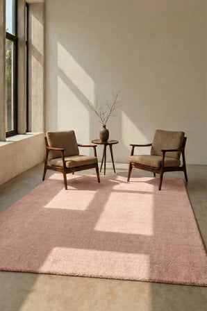 Mest Pembe Premium Kadifemsi Halı Oturma Odası-Salon-Mutfak-Kaymaz Taban -Yıkanabilir-Modern