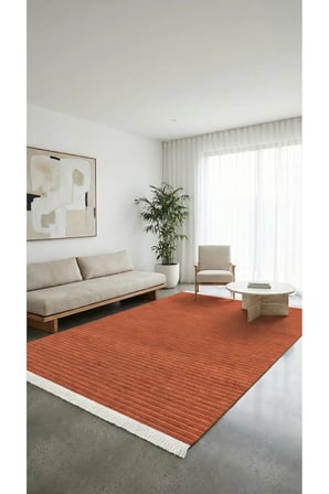 Liora Kilim Kiremit Oturma Odası-Salon-Mutfak-Kaymaz Taban-Yıkanabilir-Robot Süpürge-Modern