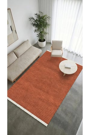 Liora Kilim Kiremit Oturma Odası-Salon-Mutfak-Kaymaz Taban-Yıkanabilir-Robot Süpürge-Modern