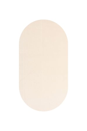 Yuma Oval Krem Peluş Halı Kaymaz Taban Yıkanabilir Mutfak Halısı Koridor Yolluk Yumuşak