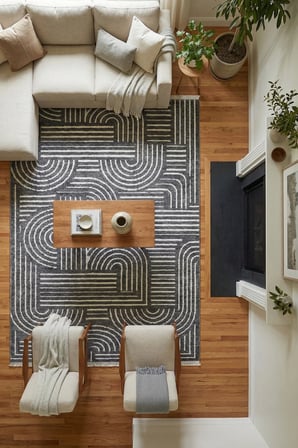 Raye  Yıkanabilir Kilim-Kaydırmaz Pamuk Dokuma Salon Mutfak Koridor -Modern-Robot Süpürge