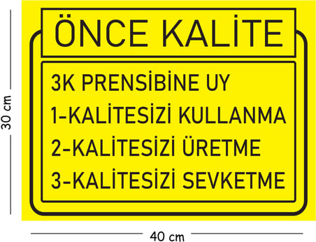 Metal 3k Prensibine Uy Kalitesizi Kullanma Üretme Sevketme 30x40 cm A3 Uyarı İş Güvenliği Levhası