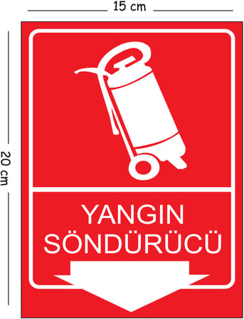 Metal Yangın Söndürücü 3 15x20 cm Uyarı İş Güvenliği Levhası