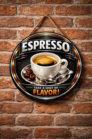Espresso Temalı Cafeler Kahveciler Baristalar İçin Ahşap Duvar Kapı Dekoratif Süs Tablo