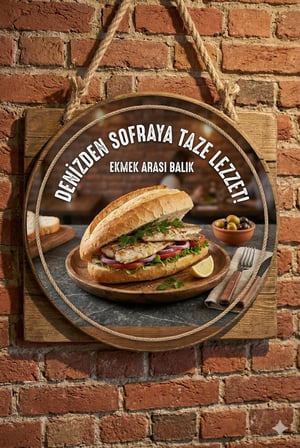 Balık Ekmek Temalı Balık Restoranları Balıkçılar  İçin Ahşap Duvar Kapı Dekoratif Süs Tablo
