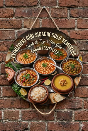 Ev Yemekleri Sulu Yemek Temalı Lokantalar Sulu Yemekçiler Restoran İçin Ahşap Duvar Kapı Dekoratif