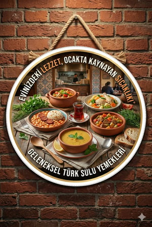 Ev Yemekleri Sulu Yemek Temalı Lokantalar Sulu Yemekçiler Restoran İçin Ahşap Duvar Kapı Dekoratif