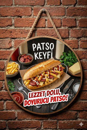 Patso Temalı Patsocular Cafeler Restoranlar İçin Ahşap Duvar Kapı Dekoratif Süs Tablo