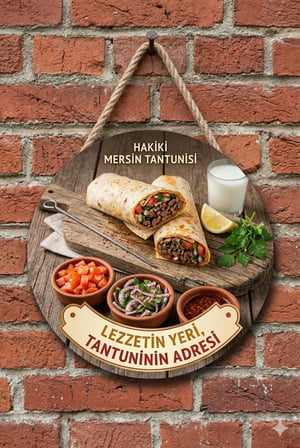 Tantuni Temalı Tantuniciler Cafeler Restoranlar İçin Ahşap Duvar Kapı Dekoratif Süs Tablo