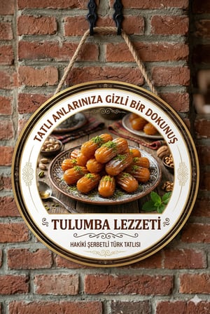 Tulumba Tatlısı Temalı Tatlıcılar Pastaneler Restoranlar İçin Ahşap Duvar Kapı Dekoratif Süs Tablo